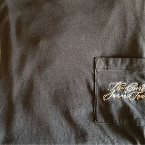 Black T-Shirt with Gold Embroidery